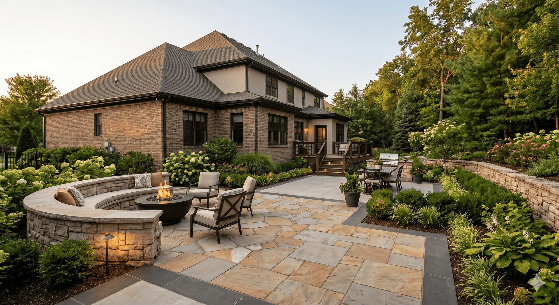 Paver patio installation at a residential property in Central Kentucky