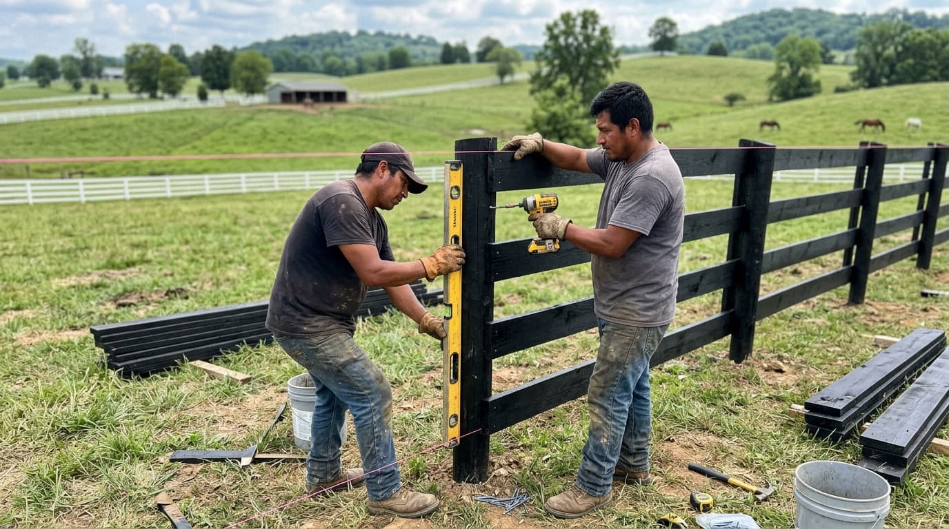 Leveling and attaching horizontal rails between posts